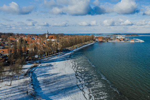 Vinter og ishav ved Molestien i Ærøskøbing