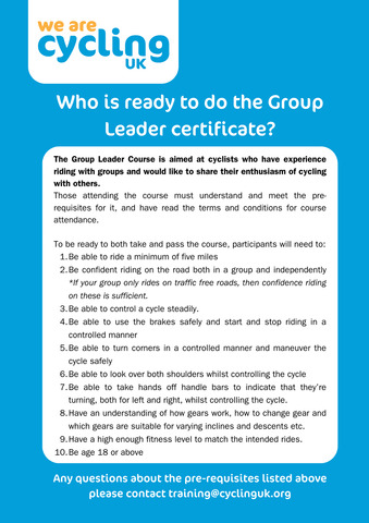 Who is ready to do the Group Leader certificate? - 1