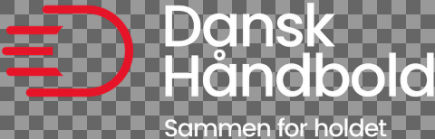 DanskHaandbold Logo Primaer mTagline RoedHvid