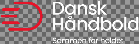 DanskHaandbold Logo Primaer mTagline RoedHvid
