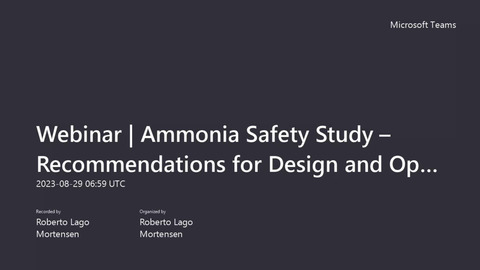 Webinar   Ammonia Safety Study
