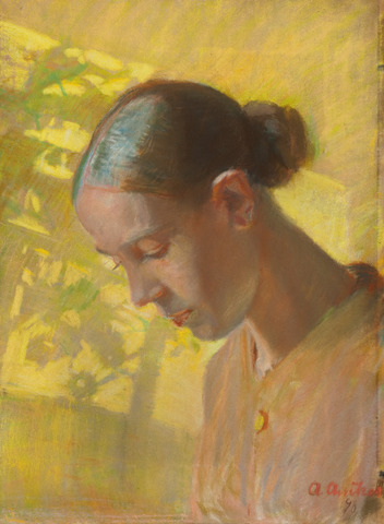 Anna Ancher: Studie af sypigens hoved, Ane. 1890. Skagens Kunstmuseer