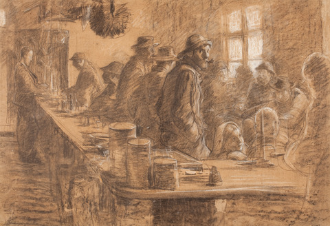 P.S. Krøyer: I købmandens bod, når der ikke fiskes. (1882). Skagens Kunstmuseer