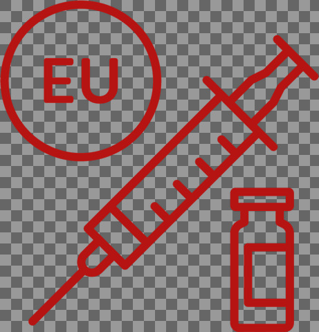 Kanyle hætteglas og EU rød streg