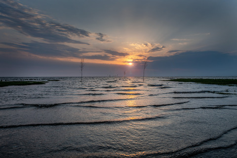 Solnedgang over Vadehavet, 2021.  