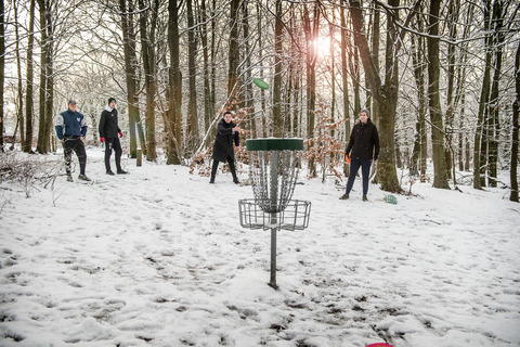 Disc golf i Nørreskoven, 2021.