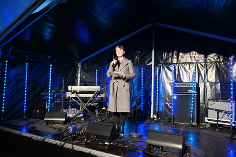 Kristina Háfoss giving a speech
