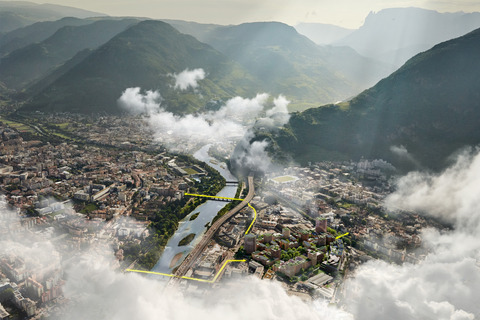 Ponte Roma Quartier, Bolzano. Henning Larsen 2 Vivid Vision