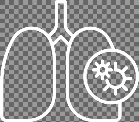 Lunger med virus hvid streg