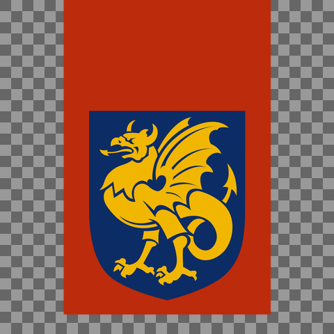 Bornholms Regionskommune logo med skjold og baggrund   Farve