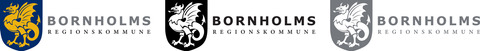 Bornholms Regionskommune logo med skjold og titel - Flere farver