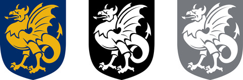 Bornholms Regionskommune logo med skjold - Flere farver
