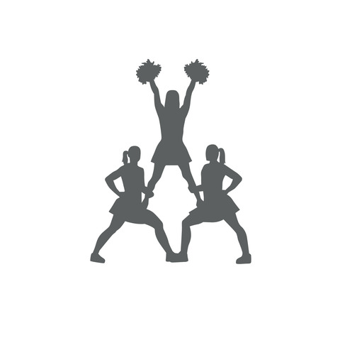  cheer equipment Sports icons set