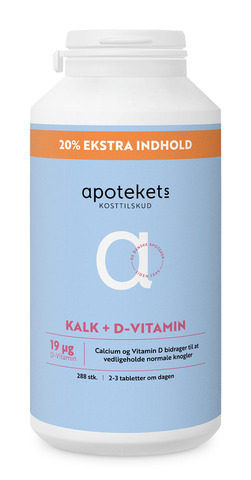 805159 Apotekets Kalk + D-vitamin 19 ug 288 stk