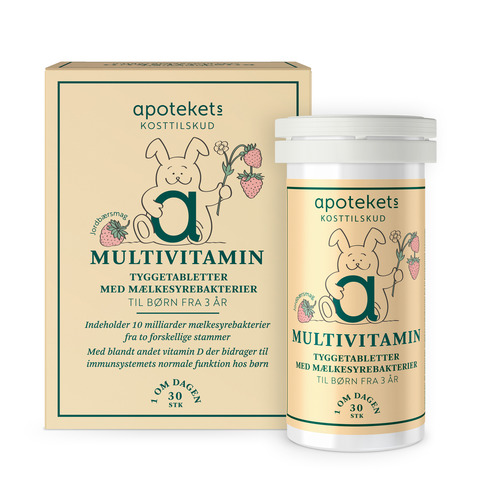 223638 Apotekets Multivitamin Tyggetabletter med mælkesyrebakterier 30 stk